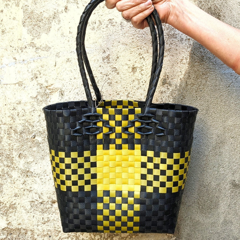 Recycled strapping woven handbag BEVERLY SMART