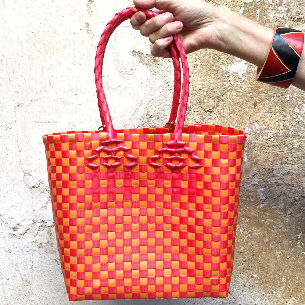 Recycled strapping woven handbag BEVERLY SMART