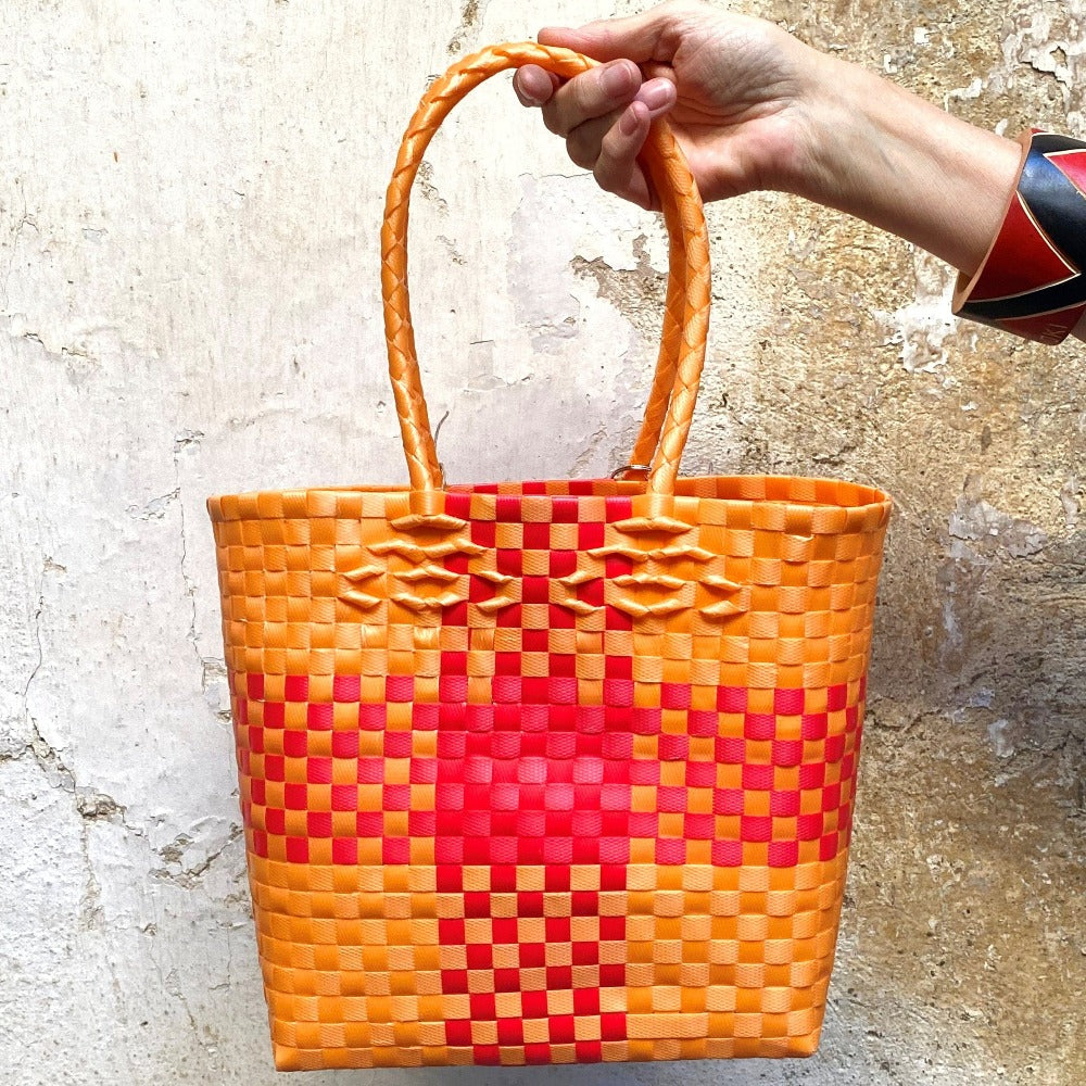 Recycled strapping woven handbag BEVERLY SMART